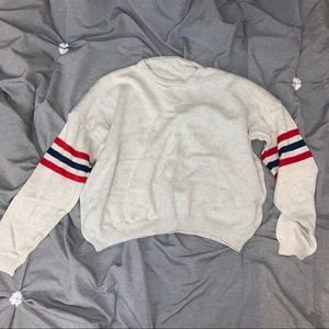 Brandy Melville cream red and blue sweater top